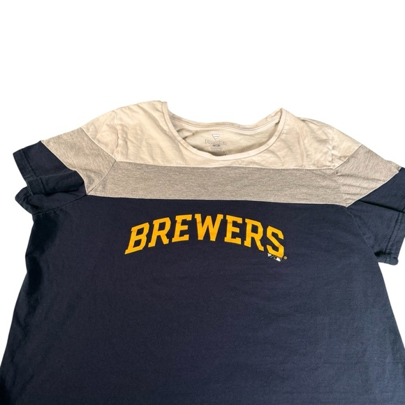 Milwaukee Brewers MLB Women's Size 2X Colorblock Short Sleeve T Shirt Fanatics - Picture 3 of 10